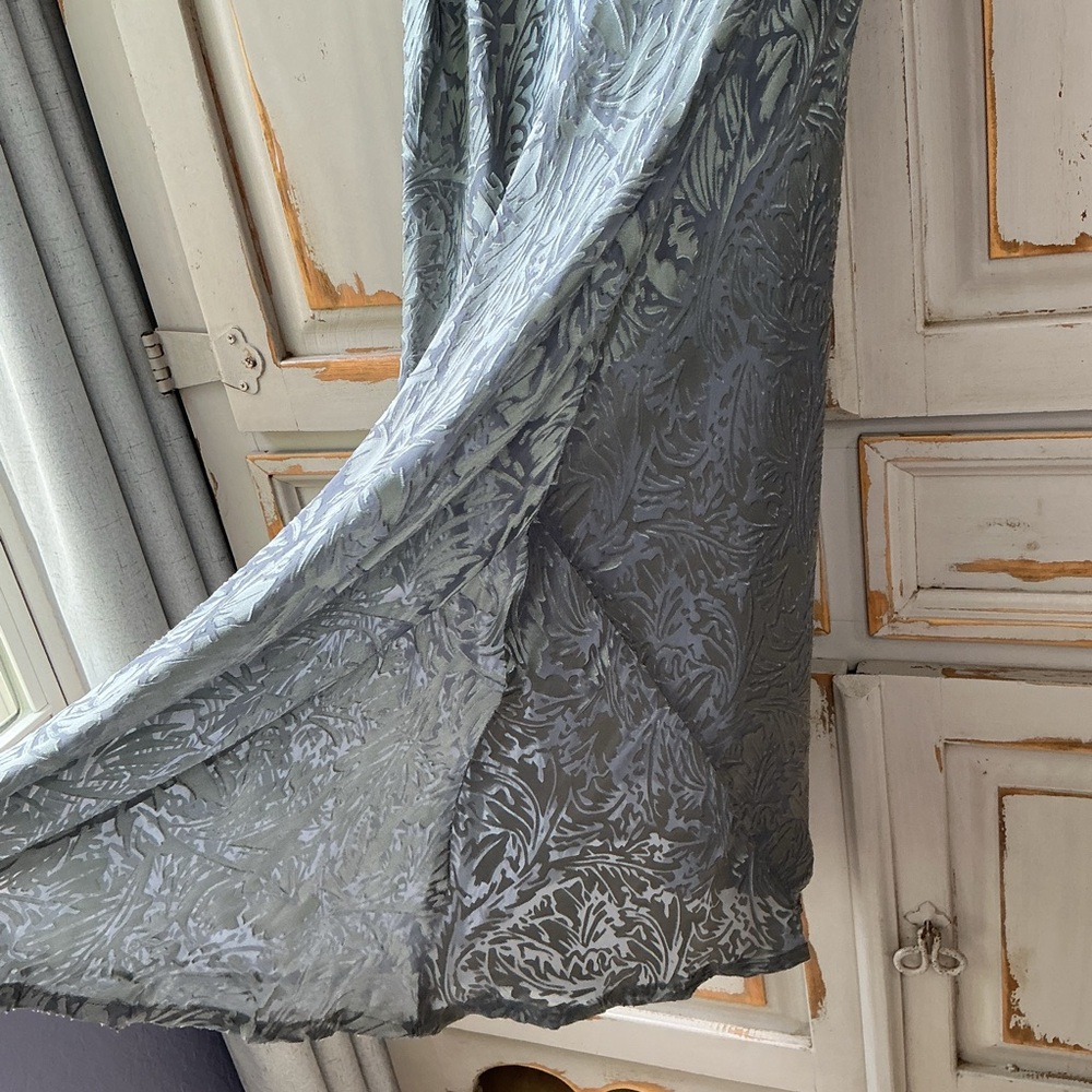 Carole Little Vintage Silk Burnout Midi Skirt Made In USA - Picture 5 of 9